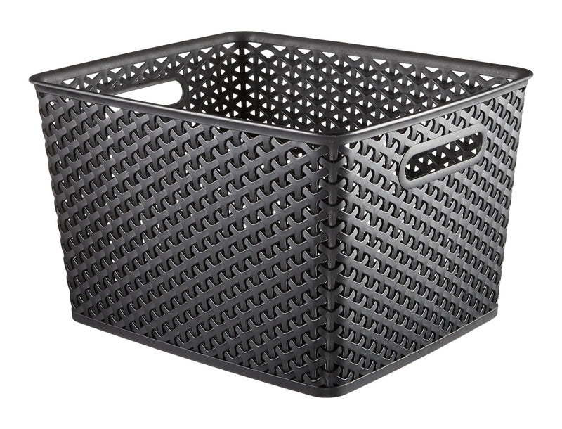 My Style Woven Storage Basket, Large, Black F1507