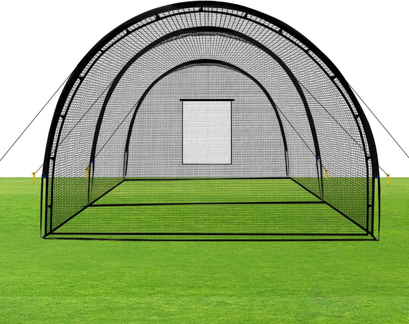 Baseball Batting Cage Net Batting Cages for Backyard Portable Baseball and Softball Batting Cages with Pitching Machine Hole and Detachable Door for Backyard Outdoor Hitting Practice G1350