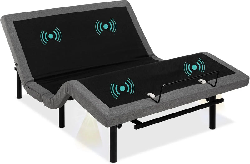 Ergonomic Twin XL Size Adjustable Bed Frame, Electric Base w/Wireless Remote Control, Nightlight, Massager, 2 USB Ports Y0194