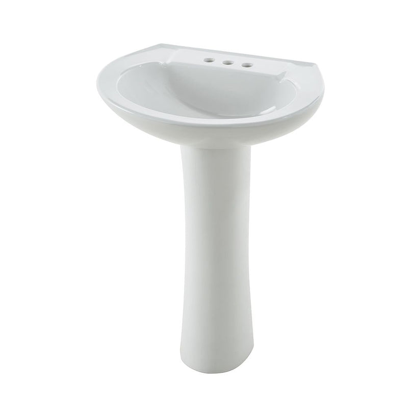 Pedestal Sink with Leg, White, 22.64 x 18 x 33.66-in C6375