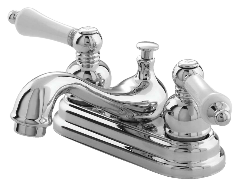 Sheridan Double Handle 4-in Centreset Bathroom Sink Faucet with Pop-Up Drain, Chrome M354
