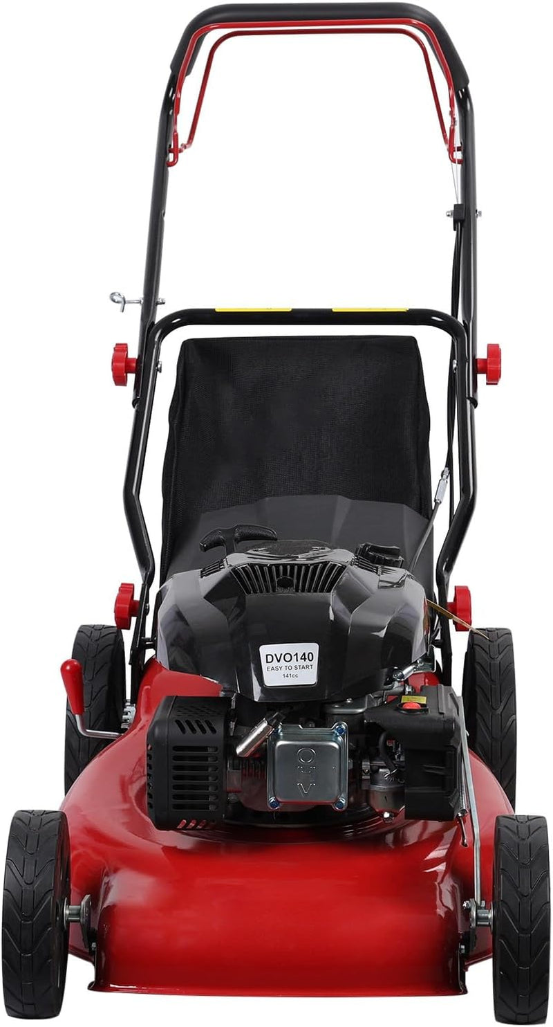 Self-propelled lawn mower, 141cc four-stroke gasoline engine, lawn mower with 20-inch blades, rear-wheel drive, push-type lawn mower, equipped with a 50-liter hay storage tank, rear wheel diameter 10 inches, rotational speed 2850 M2227