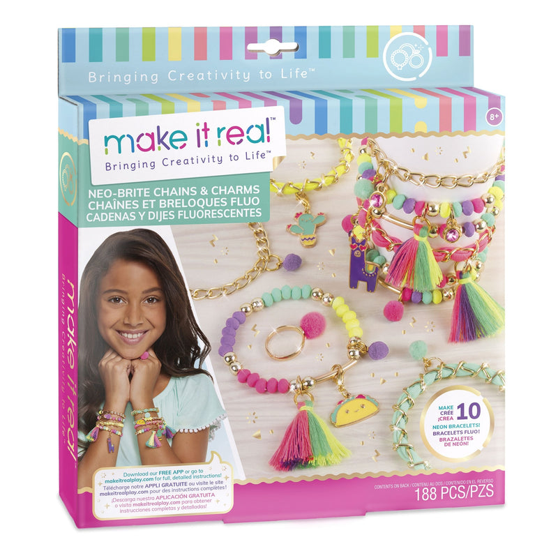 DIY Customizable Friendship Bracelete & Charms, Multi-Coloured, 188-pk, for Arts & Crafts/Birthday Favour F7456