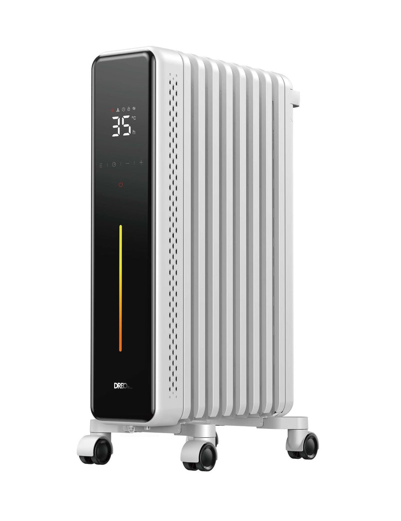 Home 1500W Digital Electric Oil-Filled Radiator Heater with Thermostat, White M1934