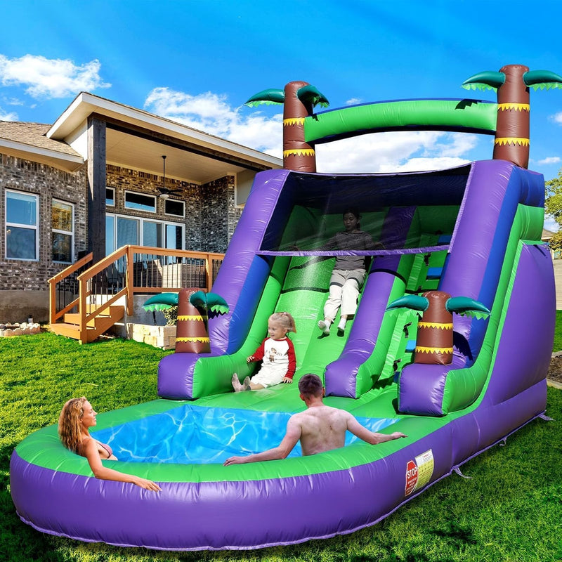 21FT(L) Commercial Grade Water Slide for Adults, (Heavy Duty Full PVC) (Big Splash Water Pool), 750w Blower, Inflatable Waterslide for Backyard, Outdoor Park, 21x9x12ft L5933
