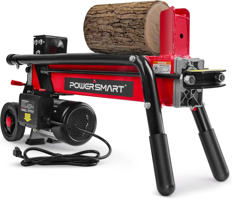 Electric Log Splitter 7-Ton - Efficient Wood Splitter with 3500 Motor Speed, 15 Amp, Horizontal Full Beam Design and Steel Wedge for Firewood & Kindling Cutting U7585