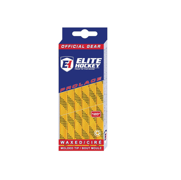 Hockey Prolace Skate Laces, Waxed, Yellow, Assorted Sizes B7469