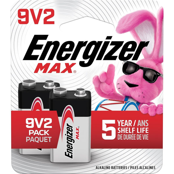 Max 2-pk 9V / 9 Volt Alkaline Batteries, Long Lasting, All Purpose J9889
