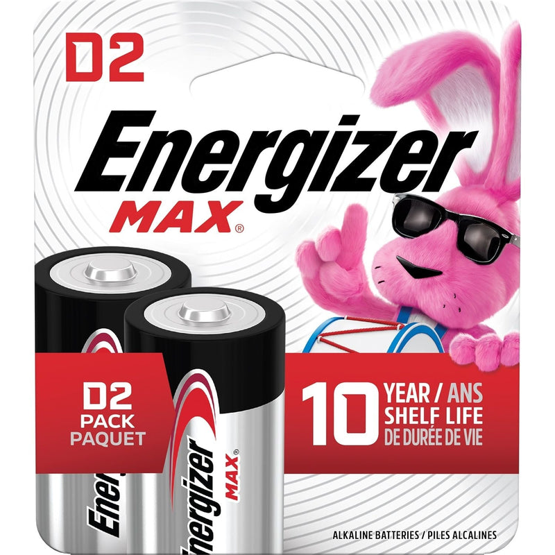 Max 2-pk D Alkaline Batteries, Long Lasting, All Purpose U5069