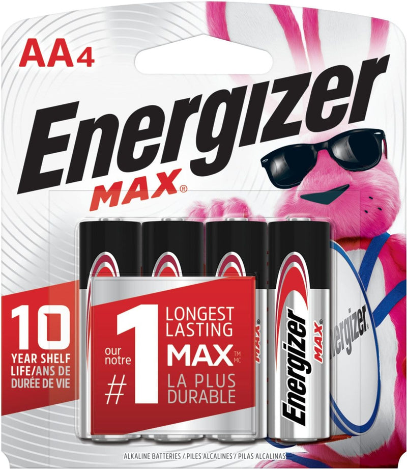 Max 4-pk AA Alkaline Batteries, Long Lasting, All Purpose T6811