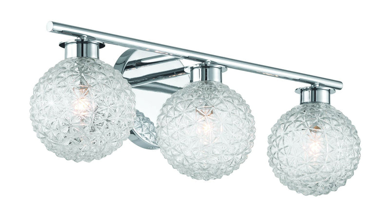 3-Light Chrome Vanity Light with Diamond Shades R8261