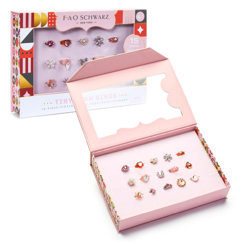 Kids Glam Rings Set, 15 Piece, Pink T6370