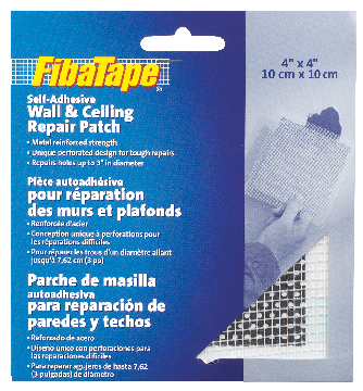 Self-Adhesive Wall & Ceiling Hole Repair Patch For Drywall & Plaster, 4 x 4-in G2926