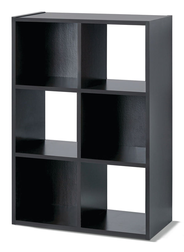 6-Cube Storage Organizer, Bookcase/Bookshelf, Dark Brown Finish J9247