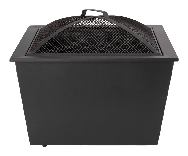 Lyall Square Outdoor Wood Firepit, 20-in, Black D5666