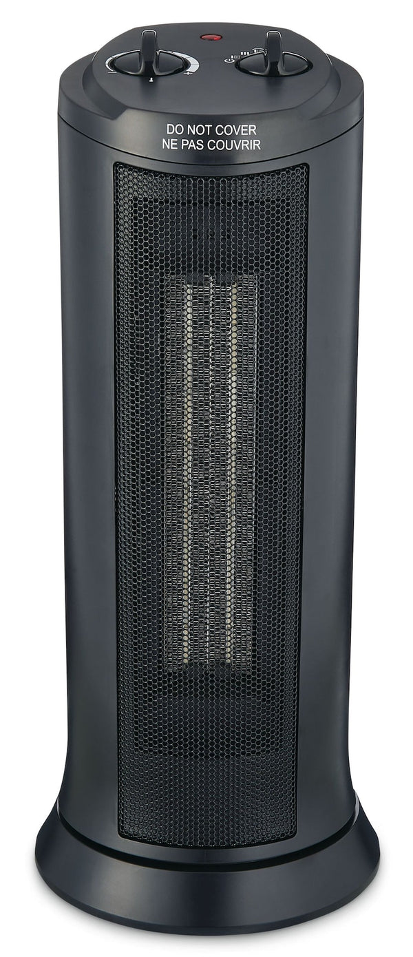 Oscillating Tower Ceramic Space Heater withThermostat, 1500W, Black R0770