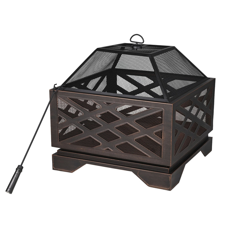 Square Heavy Duty Patio Fire Bowl/Fire Pit Cover, 31 x 31 x 24-in R1087