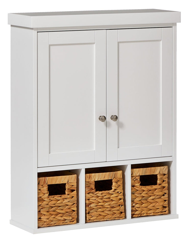 Wall Mount Cabinet With Baskets, White I8948