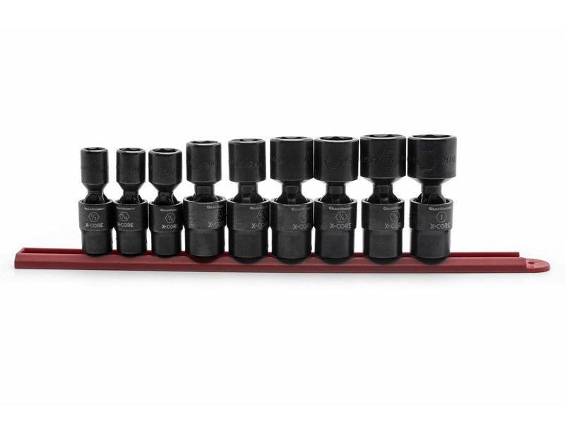 6 Point Standard Drive X-Core Pinless Universal Impact Socket Set, SAE, 1/2-in, 9-pc X8635