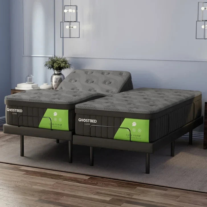 GhostBed Luxe II 35.6 cm (14 in.) Gel Memory Foam Mattress with Adjustable Base