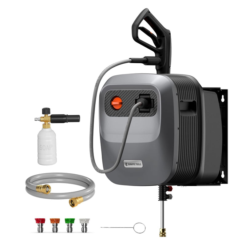 Grandfalls G20 Wall Mounted 1900 PSI 2.2 GPM Brushless Electric Pressure Washer with 65-ft Retractable Hard Hose C0231