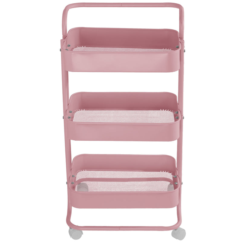 Three-Tier Utility Cart, Pink Z6864