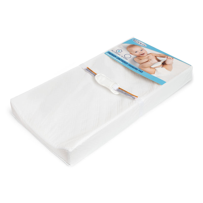 Premium Contoured Baby Changing Pad with Non-Skid Bottom, White U7613