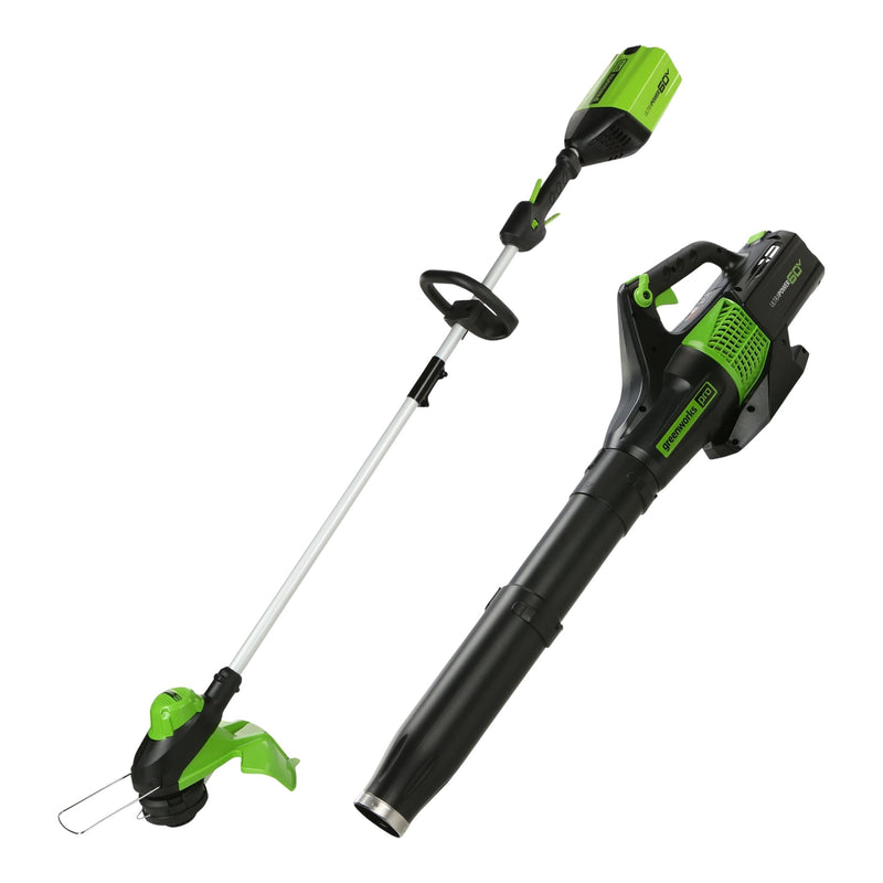 60V 13-in String Trimmer & 540CFM/140MPH Blower Combo Kit with 4.0Ah Battery & Charger G7156