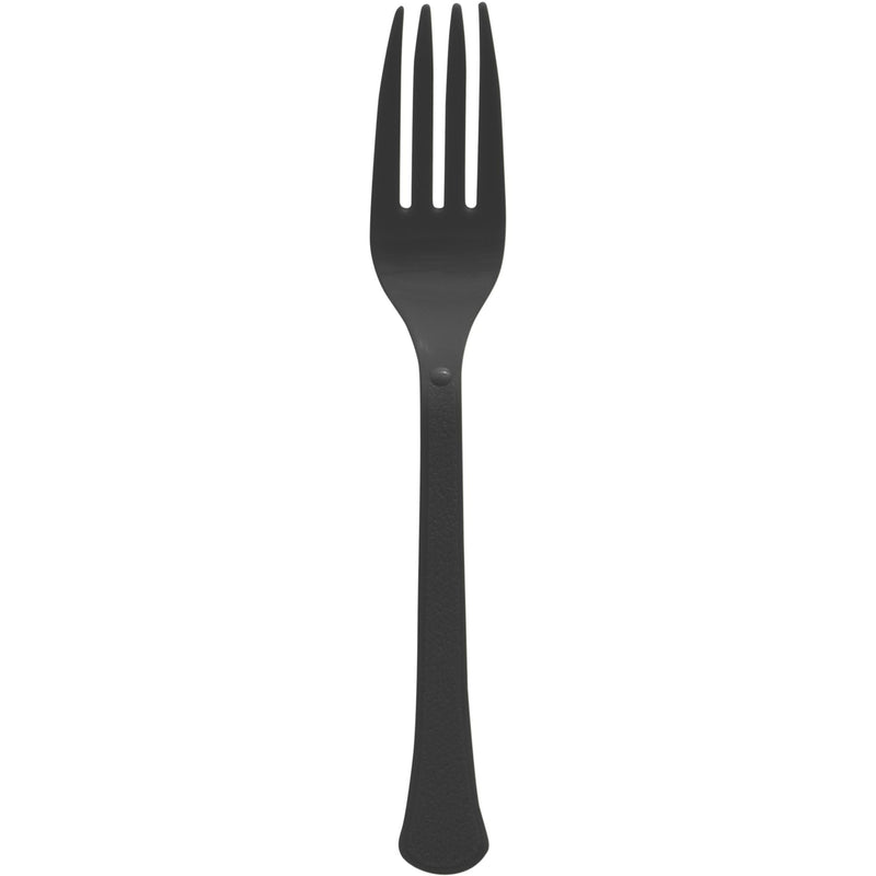 Heavy-Duty Plastic Solid Colour Reusable Forks, Various Colours, 50-pk R9360