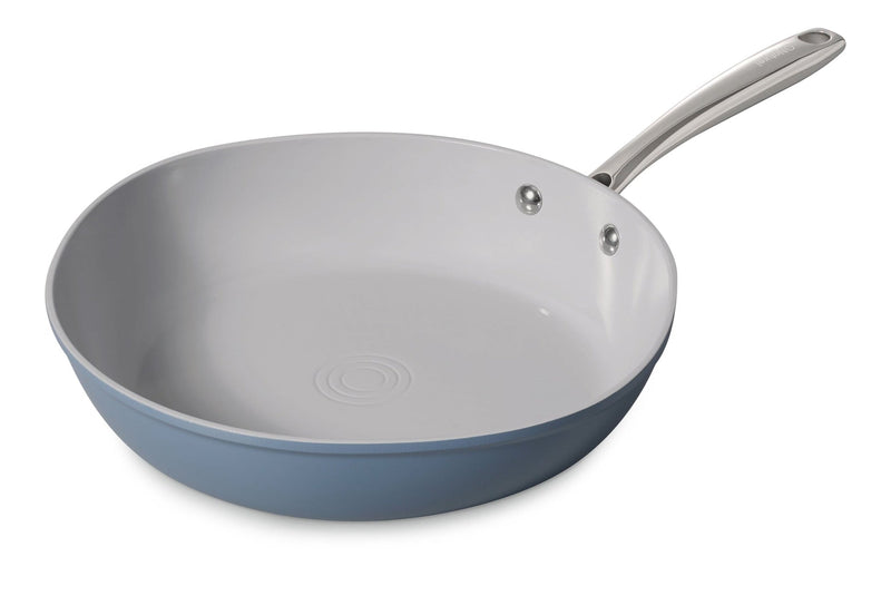 The Rock O Naturel Ceramic Frypan, Dishwasher & Oven Safe, Blue, 10-in V7829
