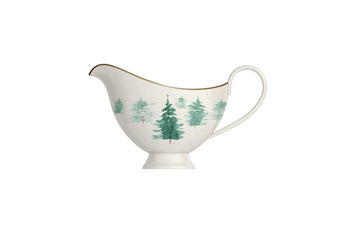 & Co 500-mL Mica Gold Porcelain Winter Tree Gravy Boat