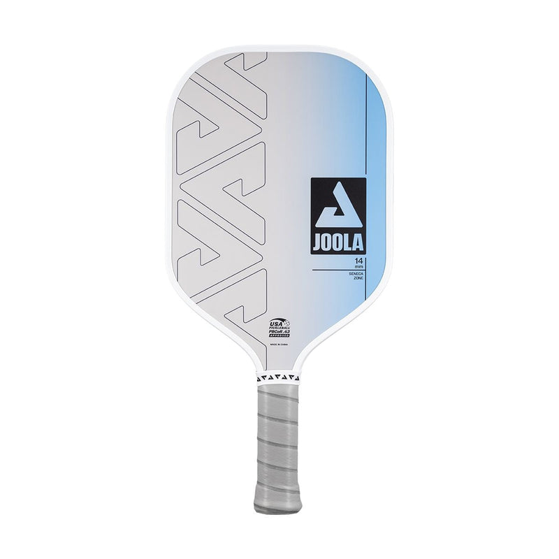 Zone Hybrid Fibreglass & Carbon Fibre 14mm Pickleball Paddle with Feel-Tec Grip, USAPA Approved, White/Blue B0530