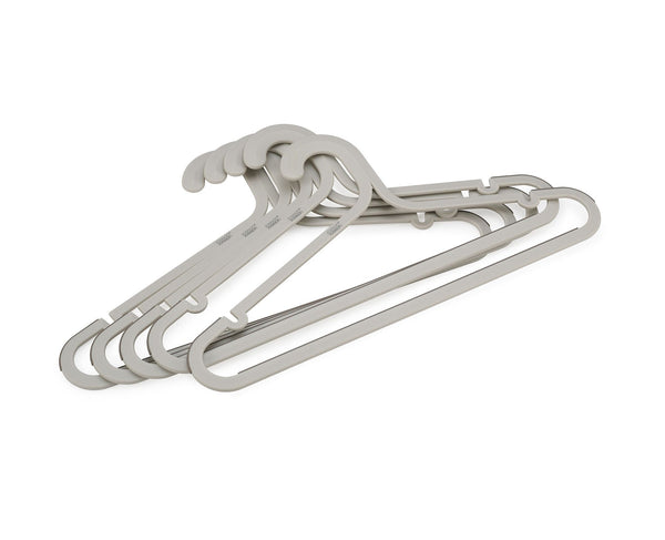 Orderly Anti-Tangle Anti-Slip Garment Hangers, Ecru, 5-pk P0415