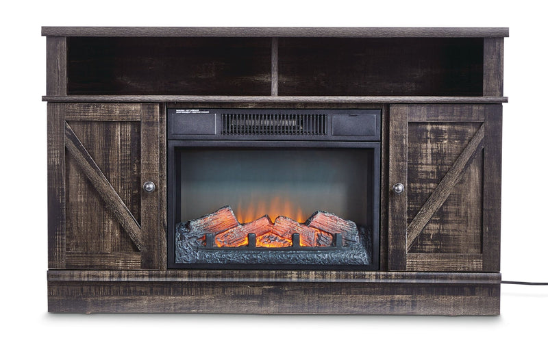 Media Electric Fireplace TV Stand, 44.5-in, 1500W, Brown E6495