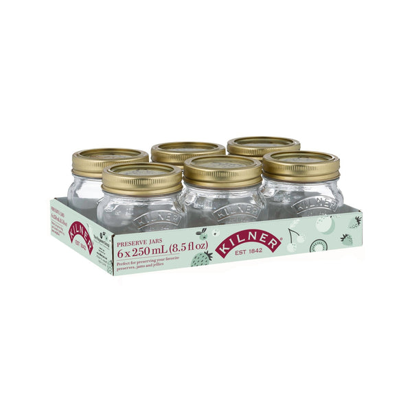 Regular Mouth Glass Mason Jars with Sealing Lids, 250 mL, 6 Count R1372