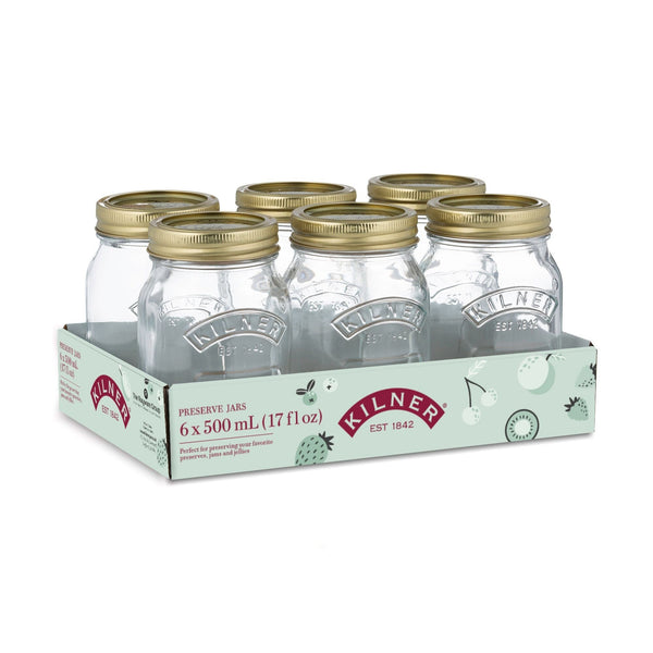 Regular Mouth Glass Mason Jars with Sealing Lids, 500 mL, 6 Count T6740