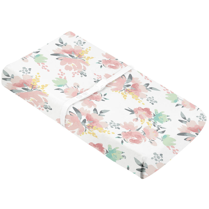 Percale Changing Pad Cover, Watercolour Blooms V2222
