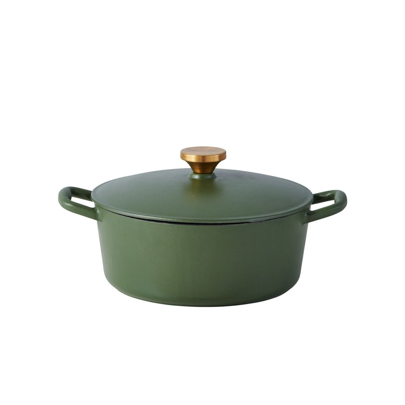 Deep Olive Tuscan Enamel/Cast Iron Dutch Oven, 4-qt Q0665