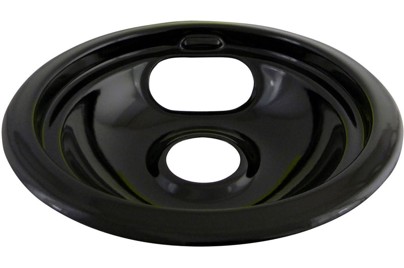 62243 Porcelain Stove Drip Pan with Trim Ring, Dishwasher Safe, Black, 6-in M9386