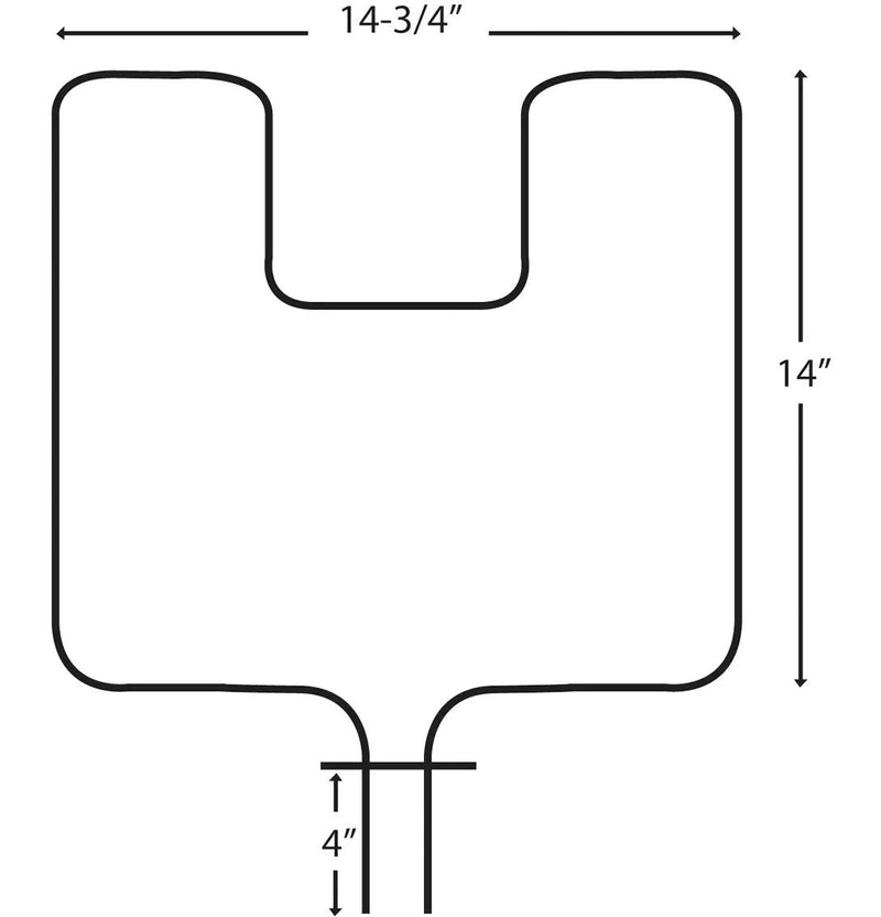 62509/2 Oven/Bake Element with Fixed 90° Connector, 2400W, 14-3/4-in x 14-in A2336