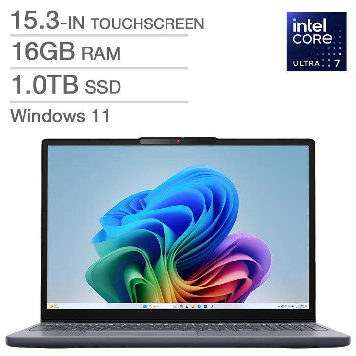 Lenovo IdeaPad Slim 3i Copilot+ PC 15.3-in. Touchscreen Laptop, Intel Core Ultra 7 355 - 16GB RAM, 1TB SSD L4421