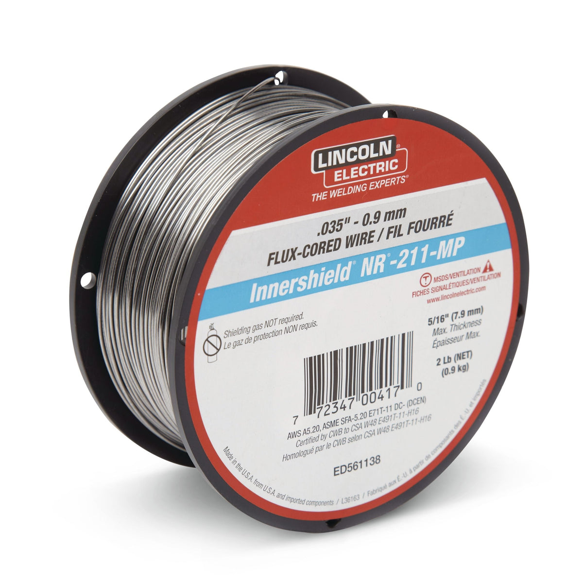 Electric Flux-Cored Gasless Welding Wire, 0.035-in, 2-pk