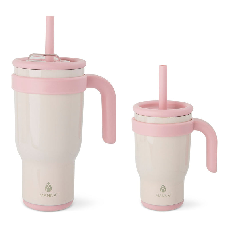 Oslo Mommy & Me Matching Duo Stainless Steel Tumbler Set, Includes 14-oz & 30-oz, Various Colours, 2-pk F3484