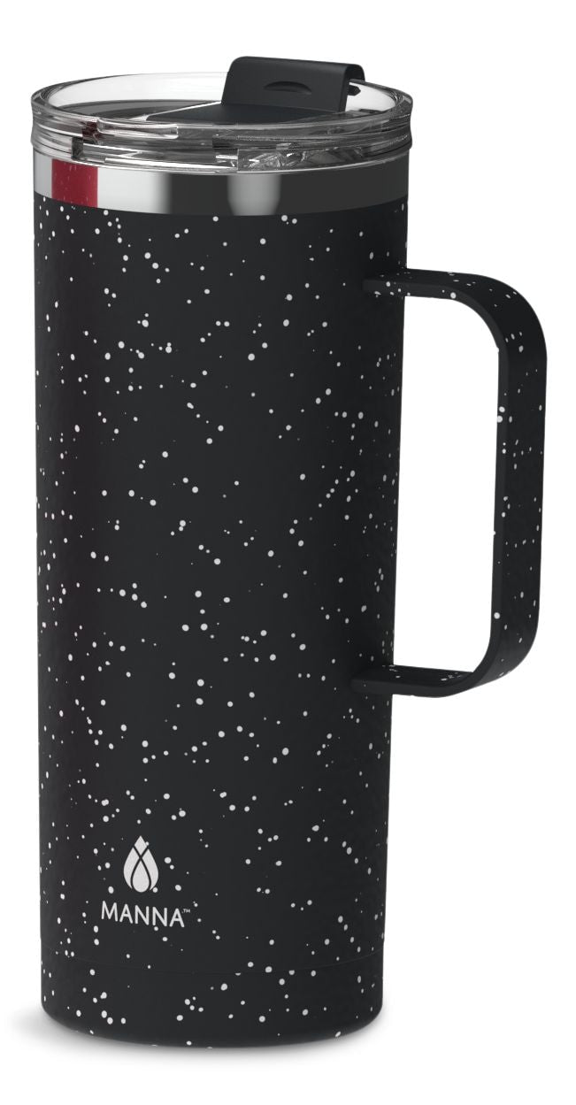 Tahoe Insulated Stainless Steel Mug with Leakproof Lid, Speckled Black, 591-mL I3023