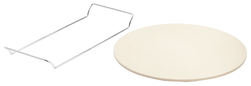Ceramic Round Pizza Stone & Serving Rack, 15-in B7387