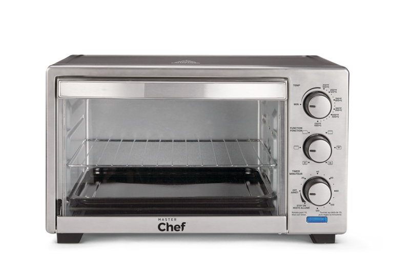 Convection Toaster Oven with 4 Functions, Stainless Steel, Black, 6-Slices P6562