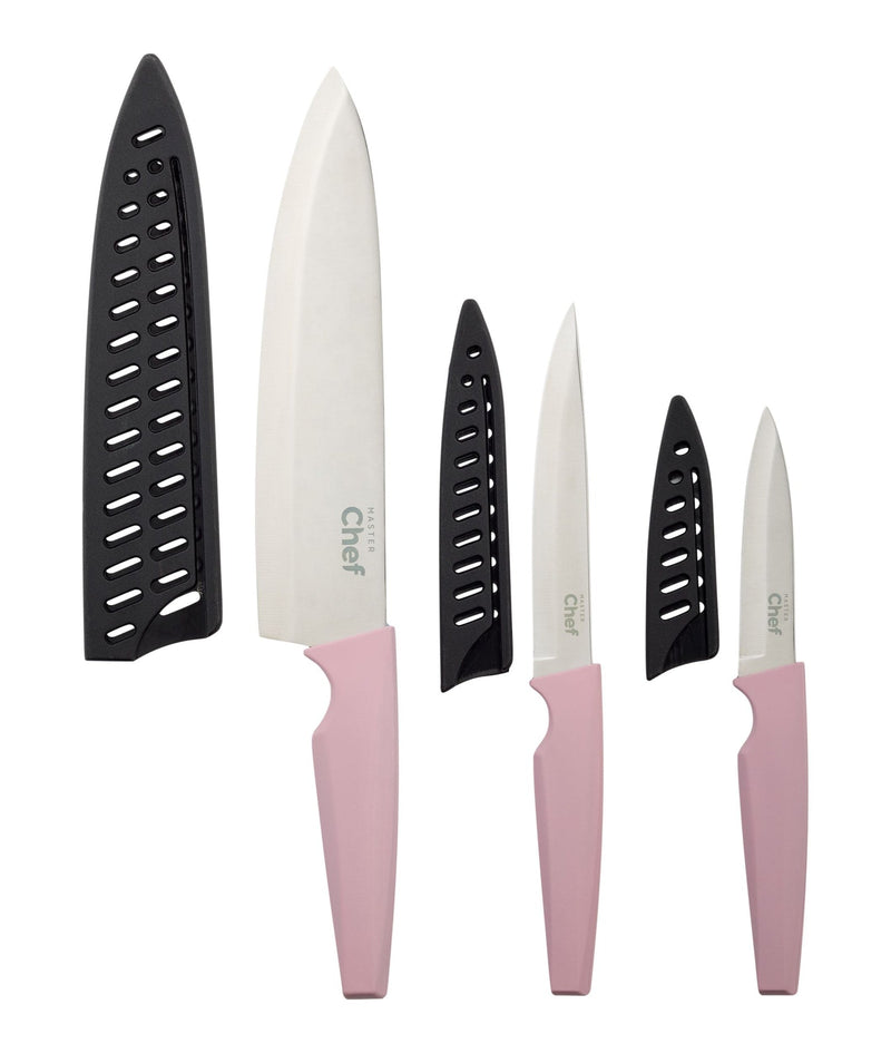Knife Set with Colour Soft Touch Handle, 3-pc W6630
