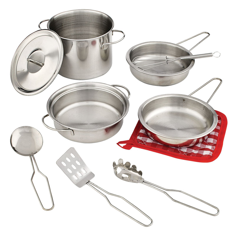 Toy Kitchen Stainless Steel Cookware Set For Kids, 10 pc, Ages 3+ Z1462