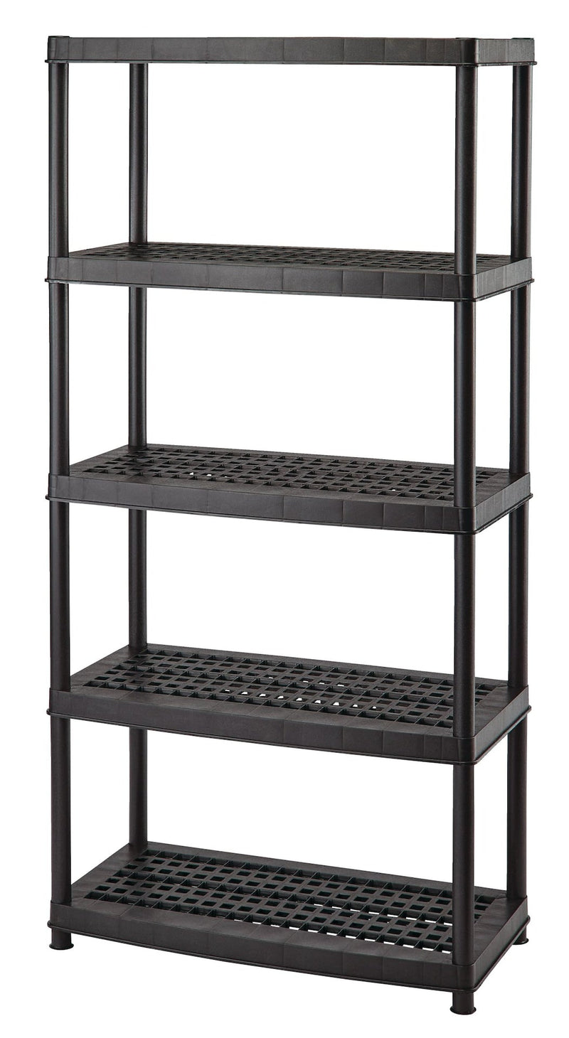 5-Shelf Resin/ Plastic Storage Rack/ Shelving Unit, 36 x 18 x 72-in U6956
