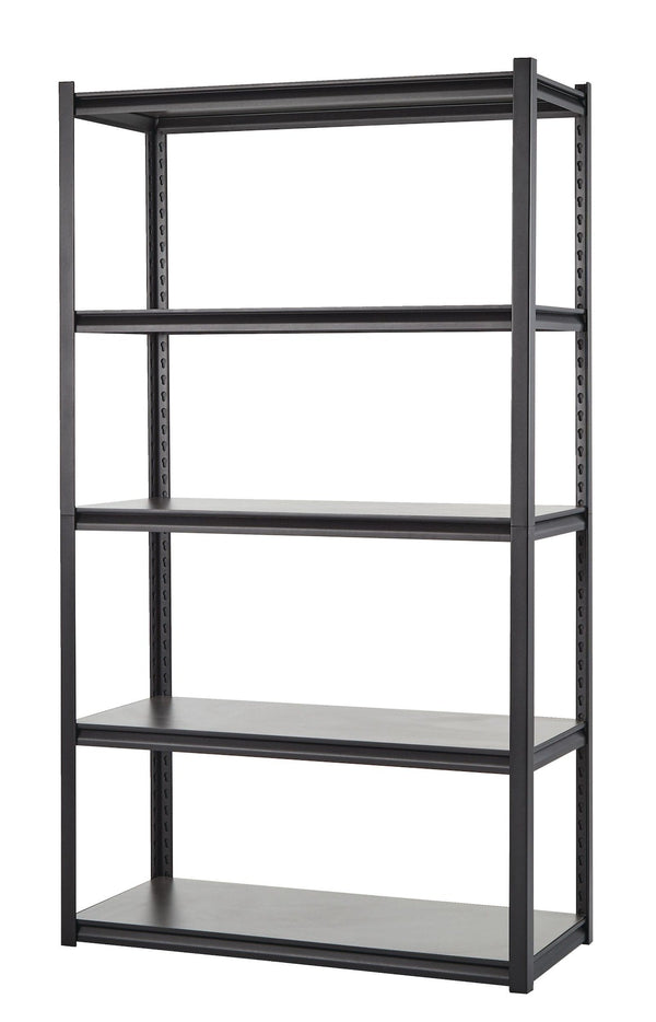 Adjustable 5-Shelf Steel Metal & Wood Storage Rack / Shelving Unit, 41 x 18 x 72-in Q7373